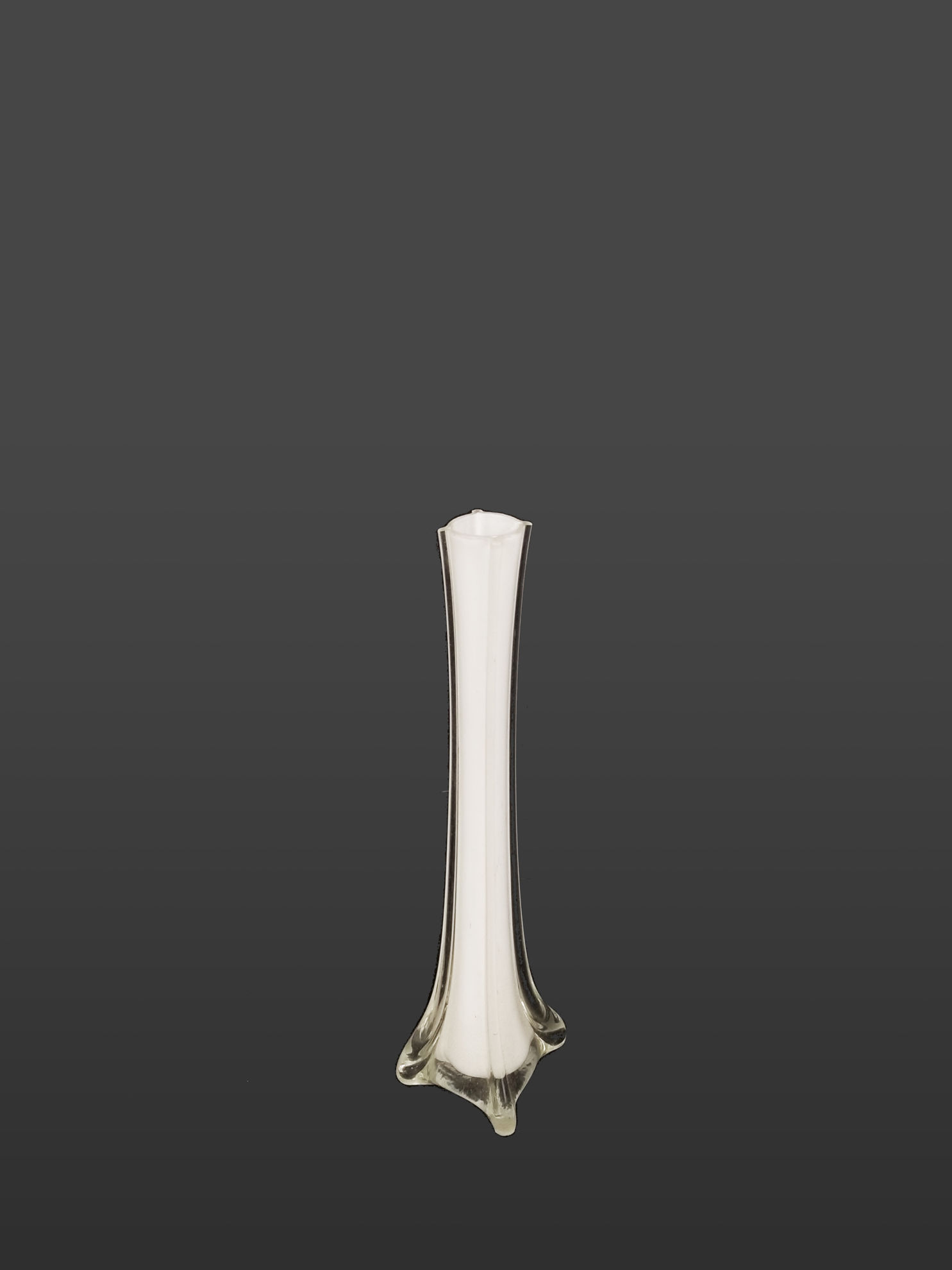 White Eiffel Tower Glass Flower Vase 12"